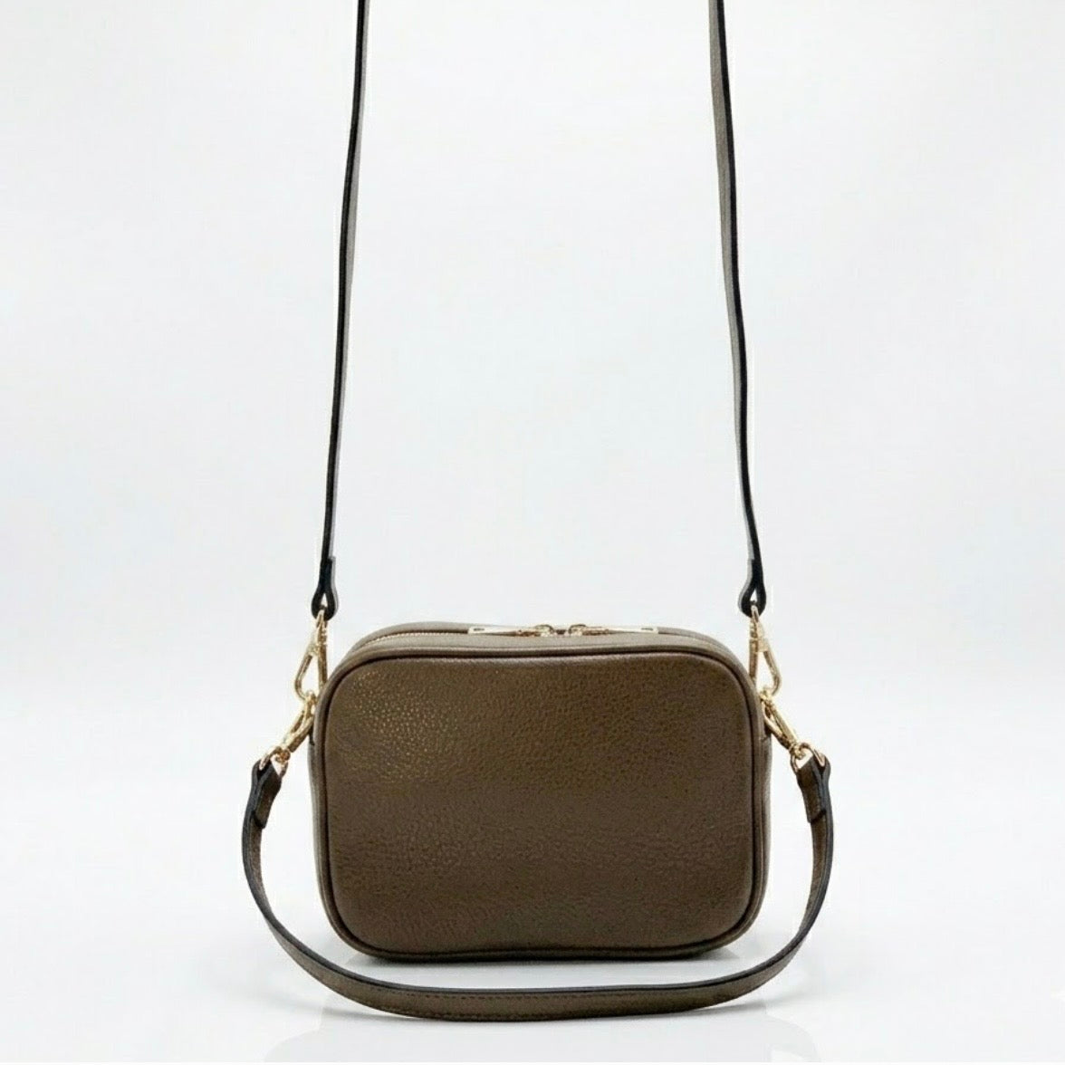 Classic Pebbled Leather Cross Body Bag - Taupe